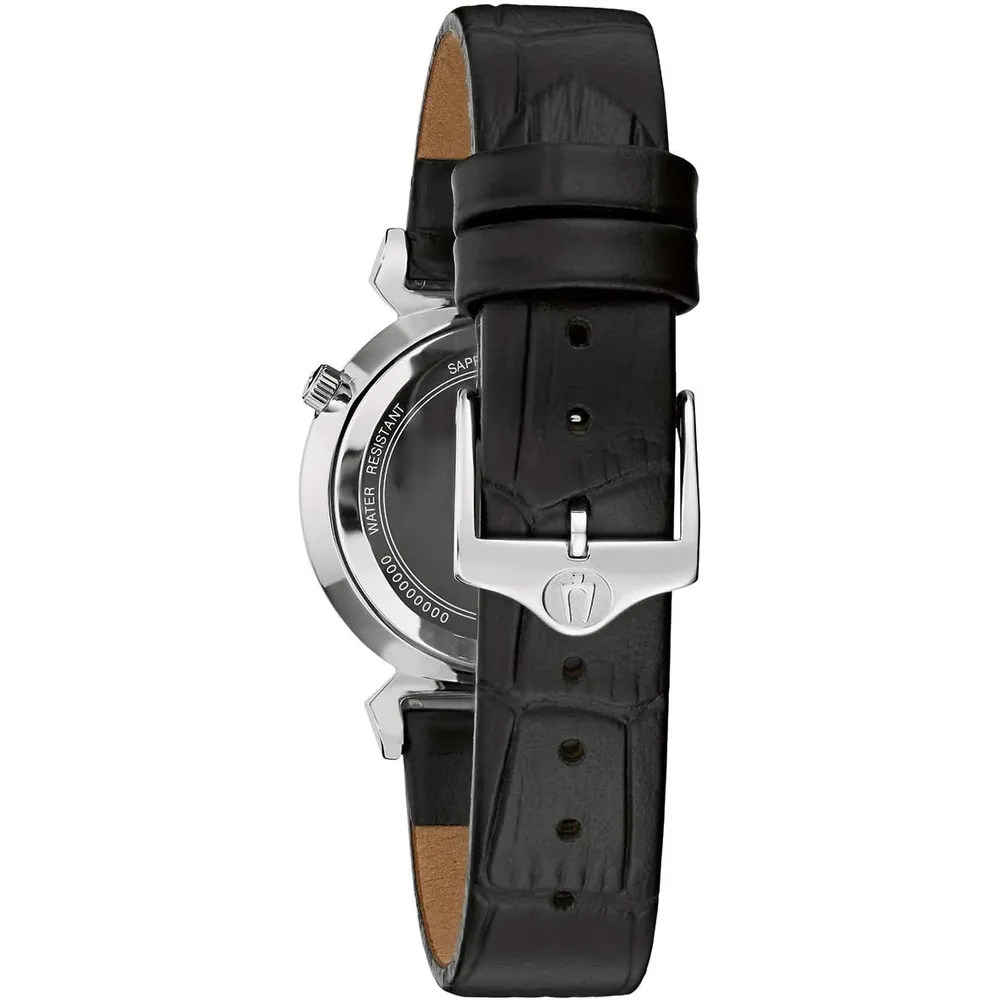 Bulova set regalo mujer reloj cuarzo 3 agujas collar colgante nácar | Negro