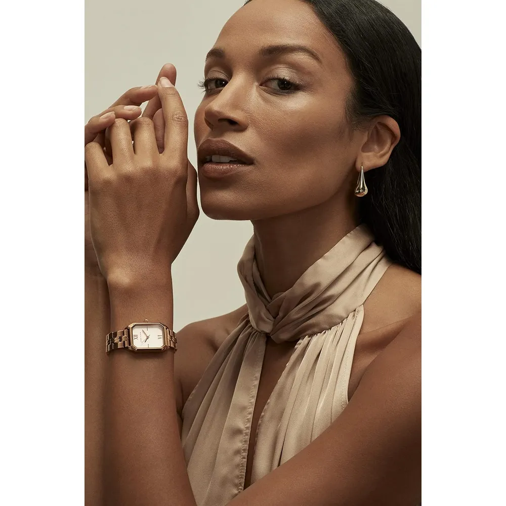 Anne Klein AK/3774BKGB reloj femenino con brazalete | 24 mm - Oro Rosa