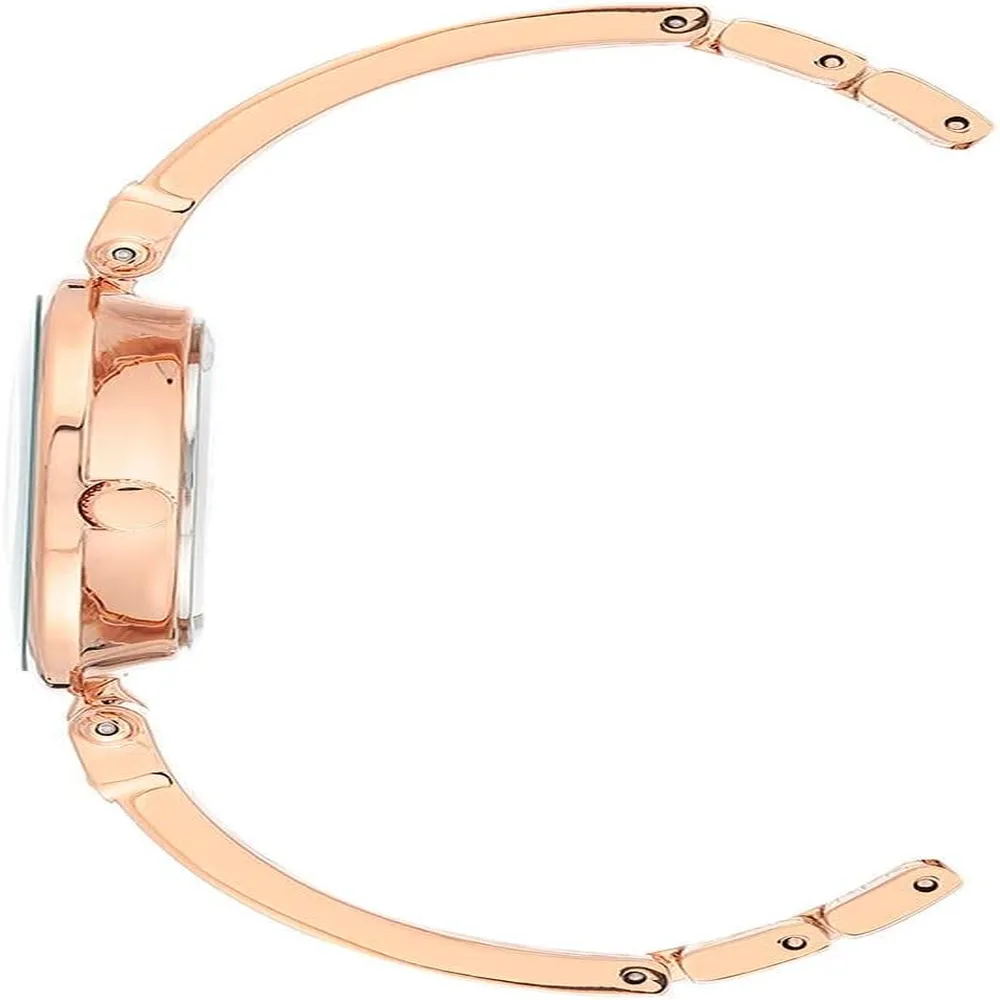Anne Klein AK/2512LPGB reloj para mujer con diamante auténtico | 34 mm - Verde azulado/oro rosa