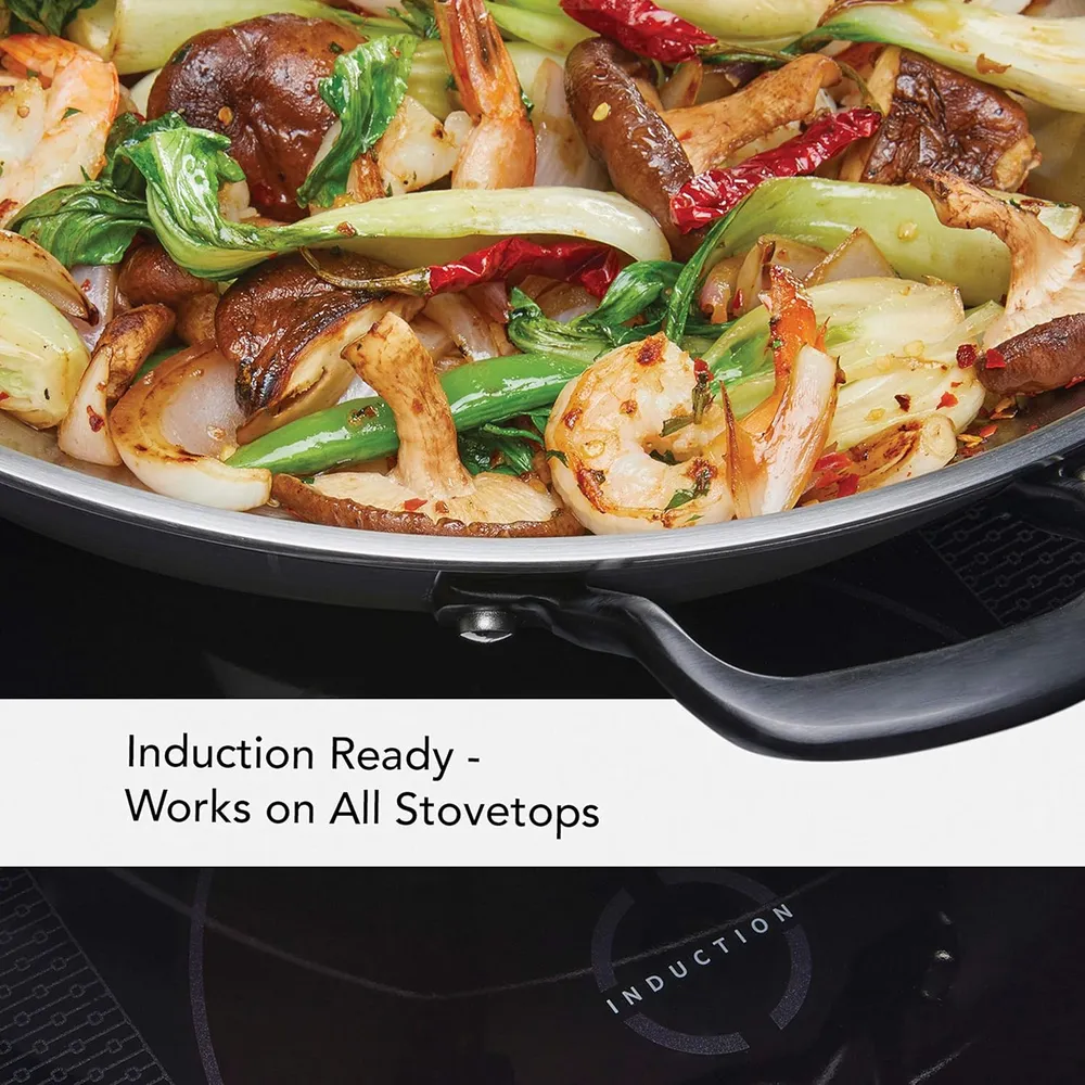 KitchenAid wok 38 cm, acero inoxidable 5 capas compatible | Pulido
