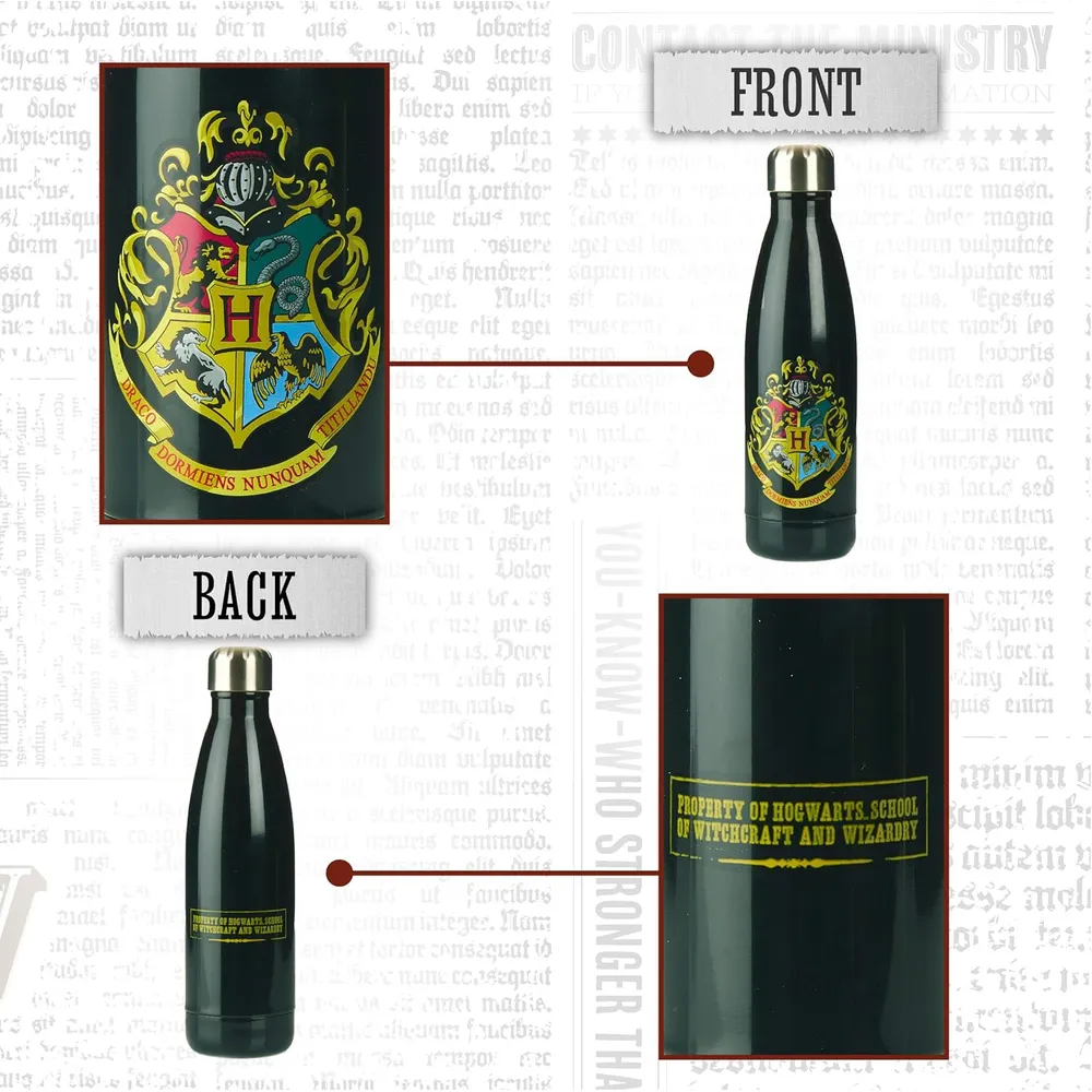 Paladone Harry Potter Hogwarts, botella de agua aluminio oficial