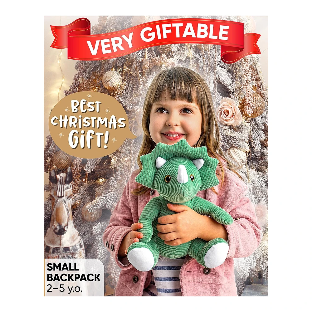 b08h4gygpv_1.webp MOCHILA NATURALLY KIDS TRICERATOPS | VERDE