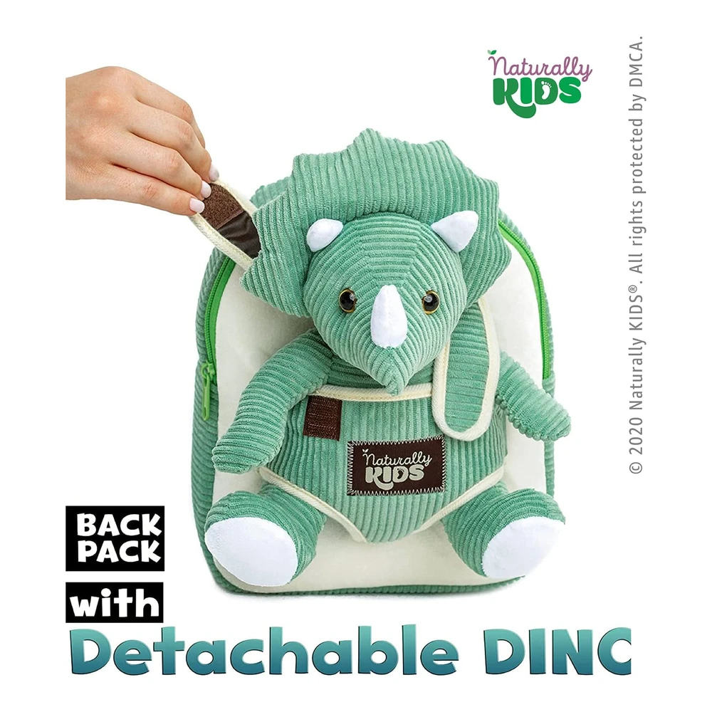 b08h4gygpv_2.webp MOCHILA NATURALLY KIDS TRICERATOPS | VERDE
