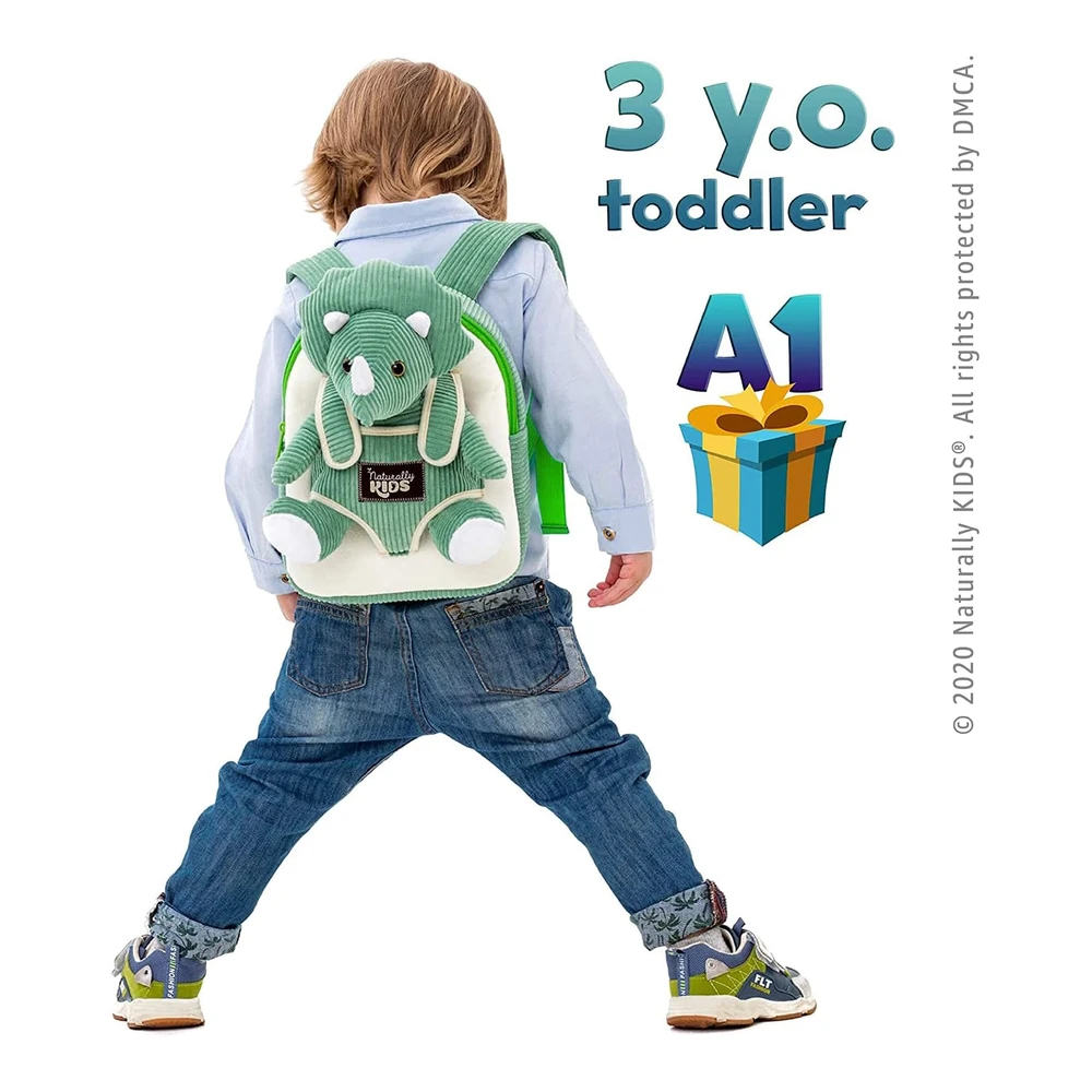 b08h4gygpv_3.webp MOCHILA NATURALLY KIDS TRICERATOPS | VERDE