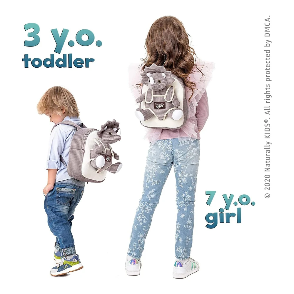 b08h4wbsqy_3.webp MOCHILA NATURALLY KIDS TRICERATOPS | GRIS