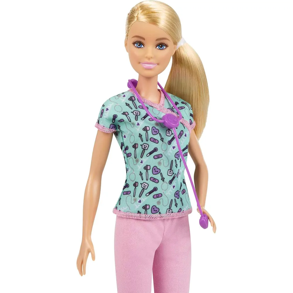 BARBIE MUÑECA ENFERMERA CON ACCESORIOS RUBIA