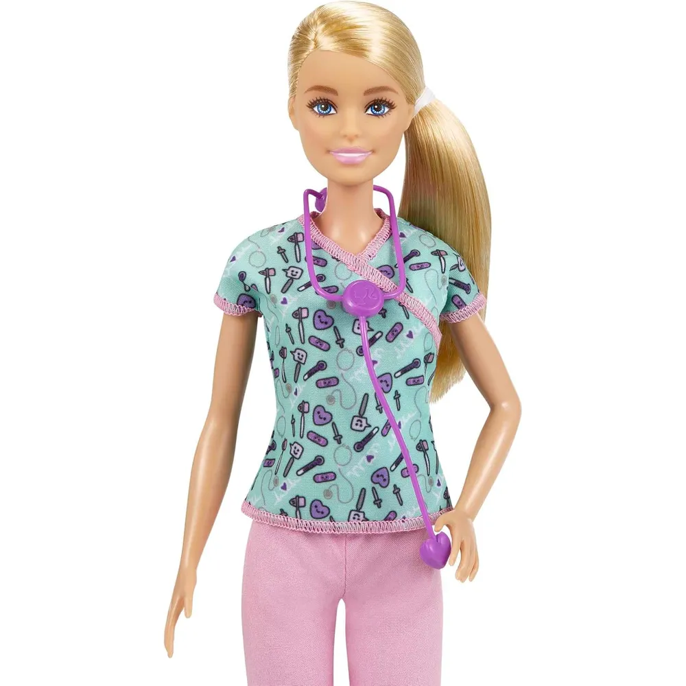 BARBIE MUÑECA ENFERMERA CON ACCESORIOS RUBIA