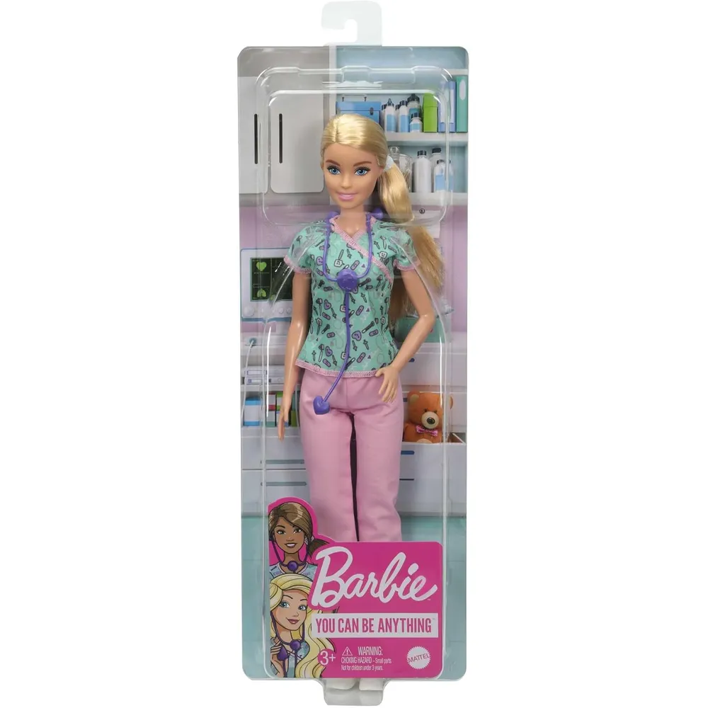 BARBIE MUÑECA ENFERMERA CON ACCESORIOS RUBIA