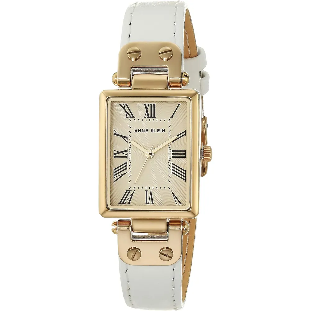 Anne Klein AK/3752 reloj femenino de piel | 35 mm - Blanco/Dorado