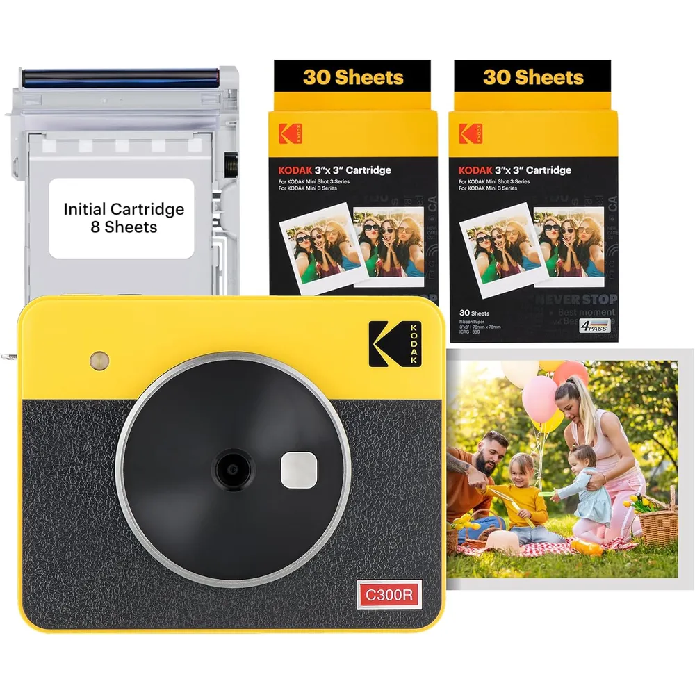 Kodak Mini Shot 3 Retro cámara impresora 2 en 1 | Amarillo / Negro