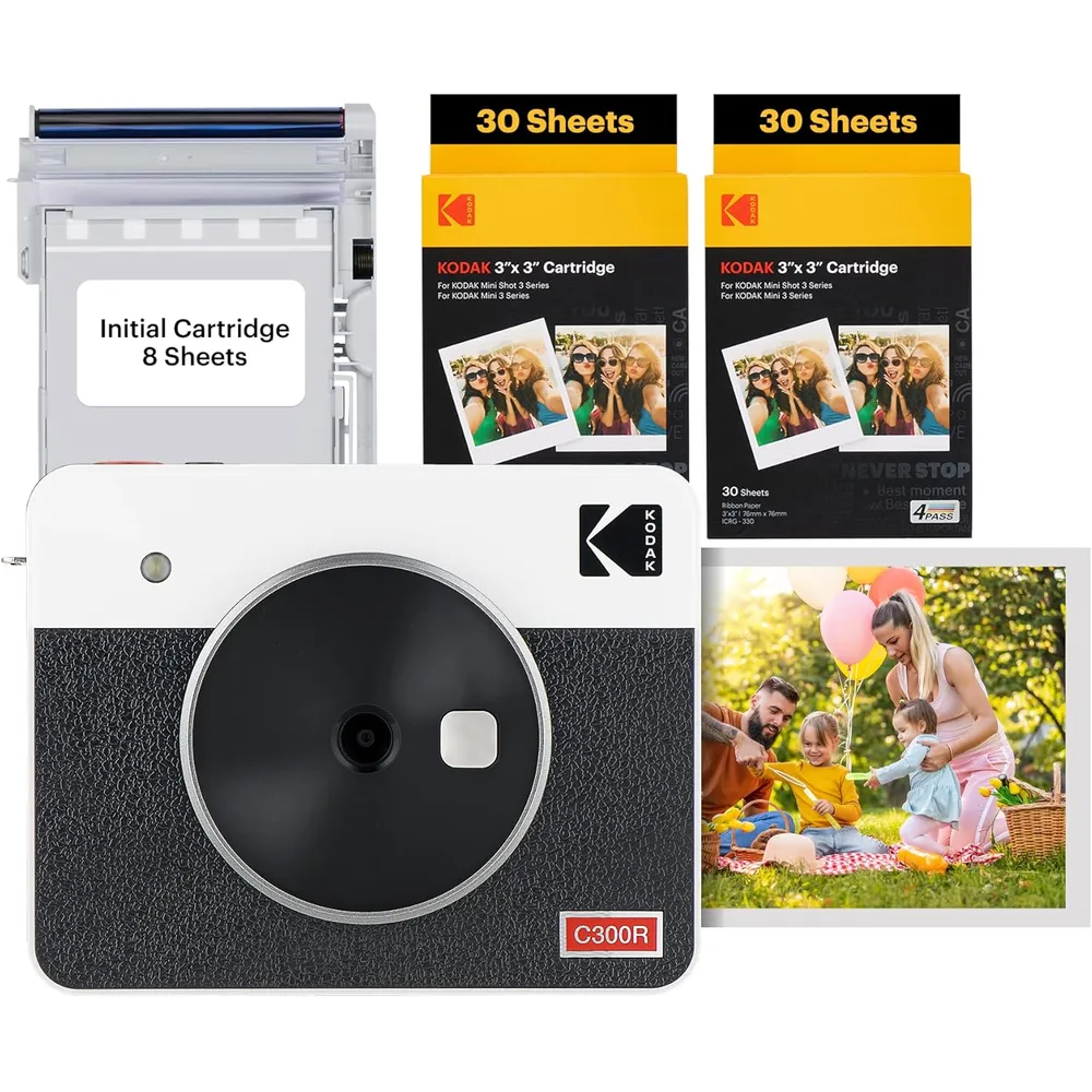 Kodak Mini Shot 3 Retro cámara impresora 2 en 1 | Blanco / Negro