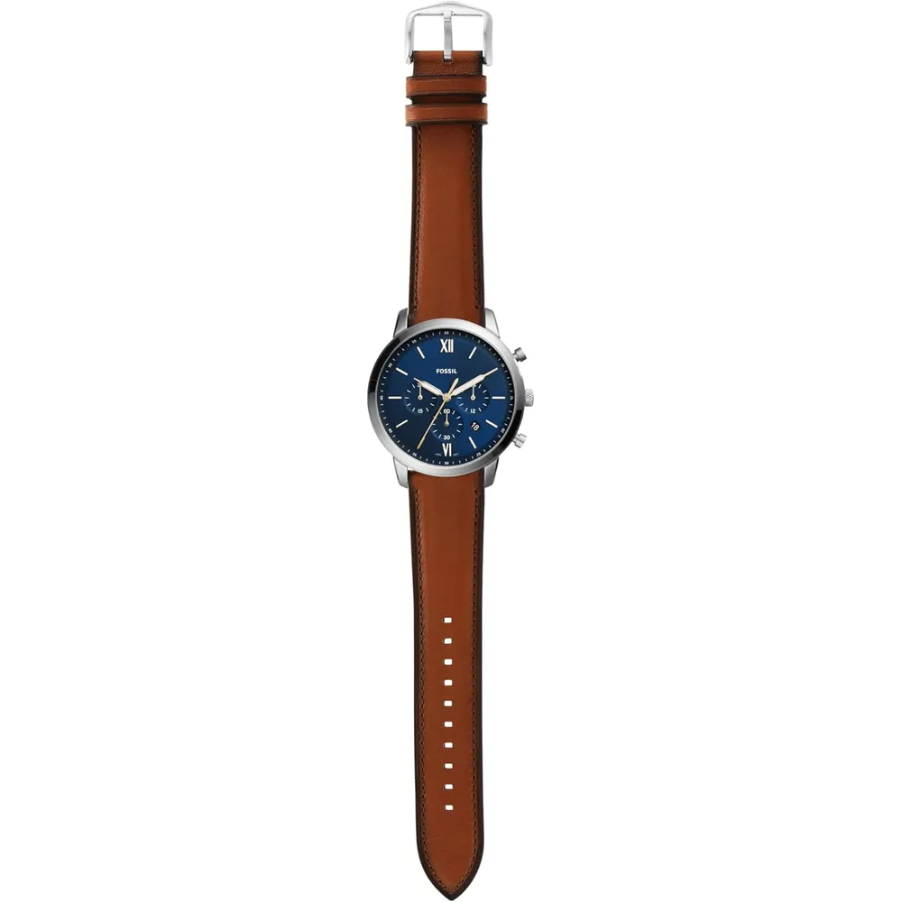 Fossil reloj cronógrafo Neutra de cuarzo + pulsera para hombre | Marrón/ Azul