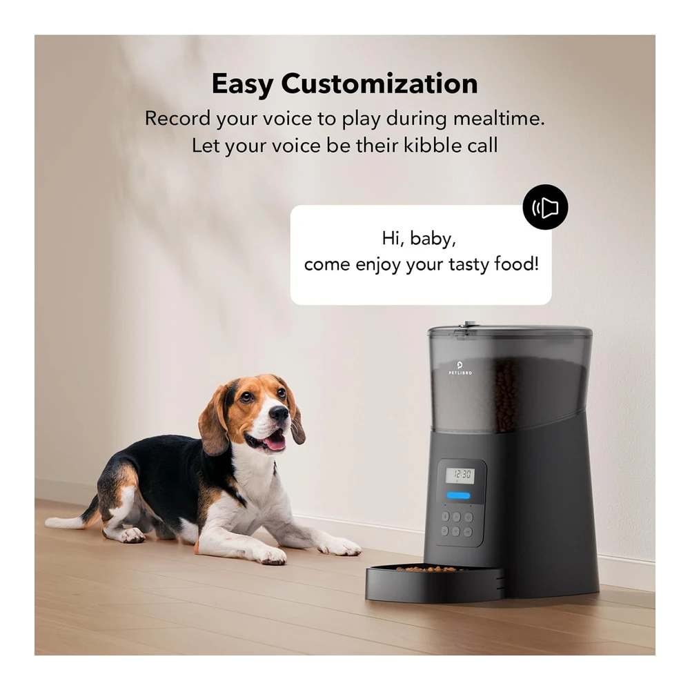 Petlibro Automatic Dog Feeder 6l Auto Dry Food Dispenser for  Large Breed With Lock Lid for  Naughty Pet - Timed Cat Feeder Low Food Led Indication With Anti-Clog Design Up To 50 Portion & 6 Meals Daily
