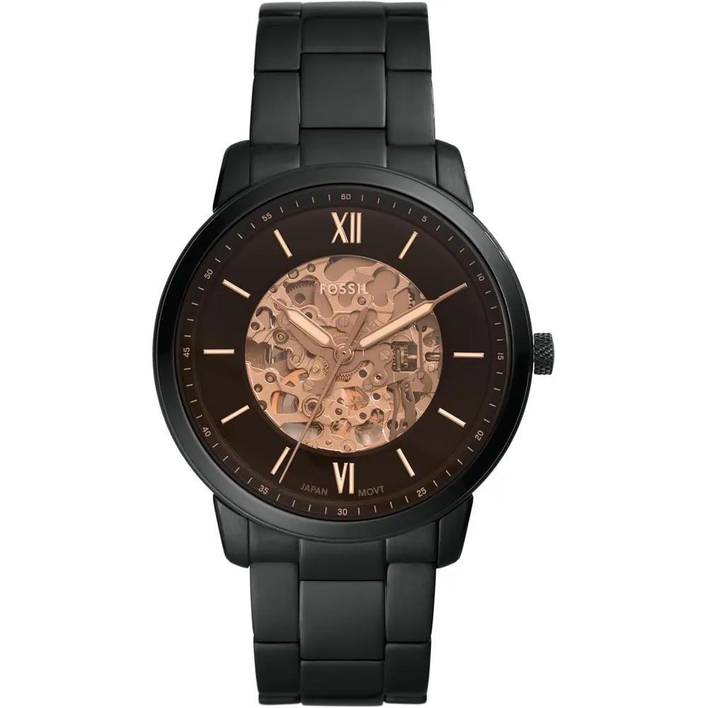 Fossil reloj automático Neutra para hombre, diseño esqueleto  | Negro