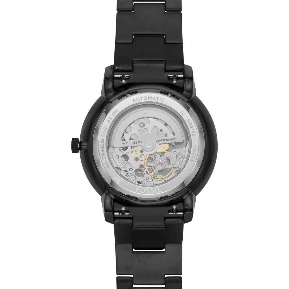 Fossil reloj automático Neutra para hombre, diseño esqueleto  | Negro