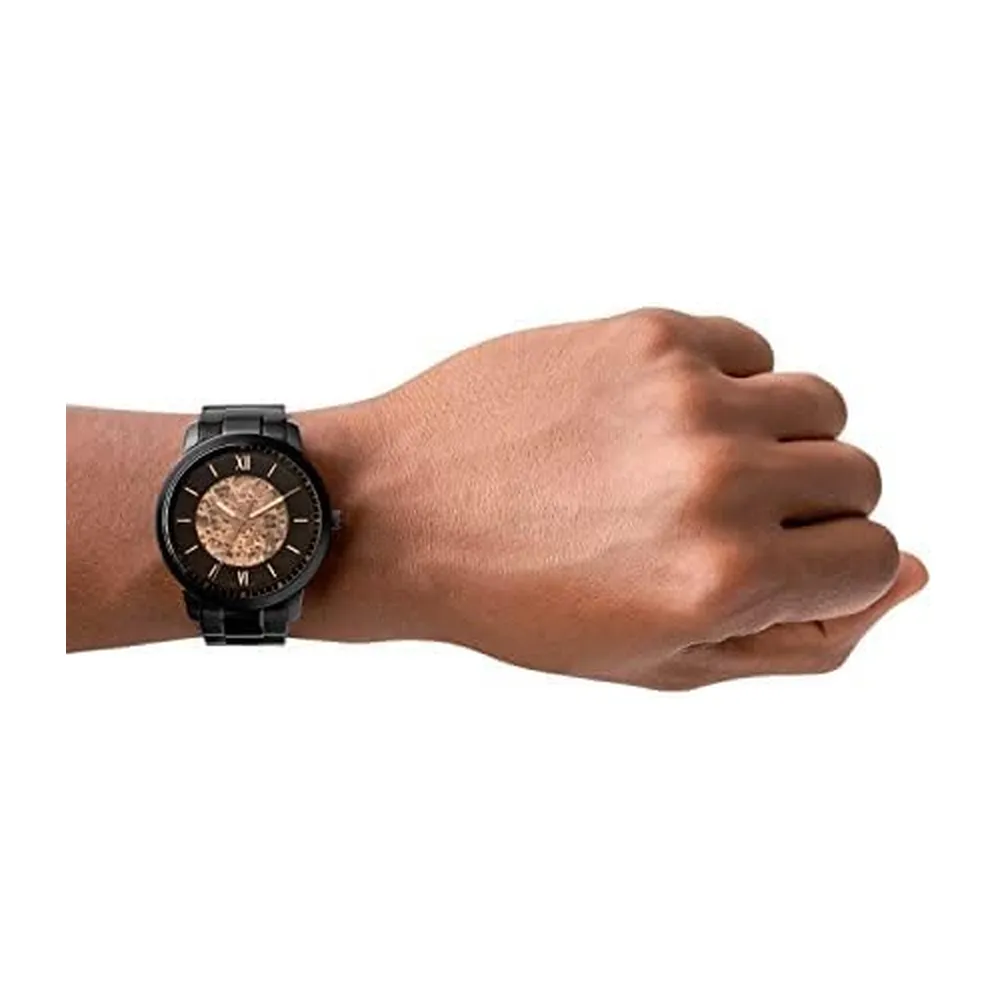 Fossil reloj automático Neutra para hombre, diseño esqueleto  | Negro