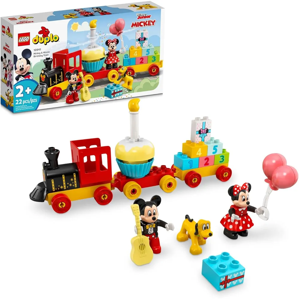 Lego Duplo tren de cumpleaños Disney Mickey y Minnie Mouse educativo