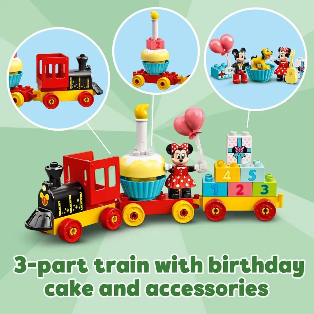 Lego Duplo tren de cumpleaños Disney Mickey y Minnie Mouse educativo
