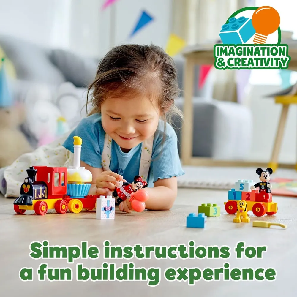 Lego Duplo tren de cumpleaños Disney Mickey y Minnie Mouse educativo