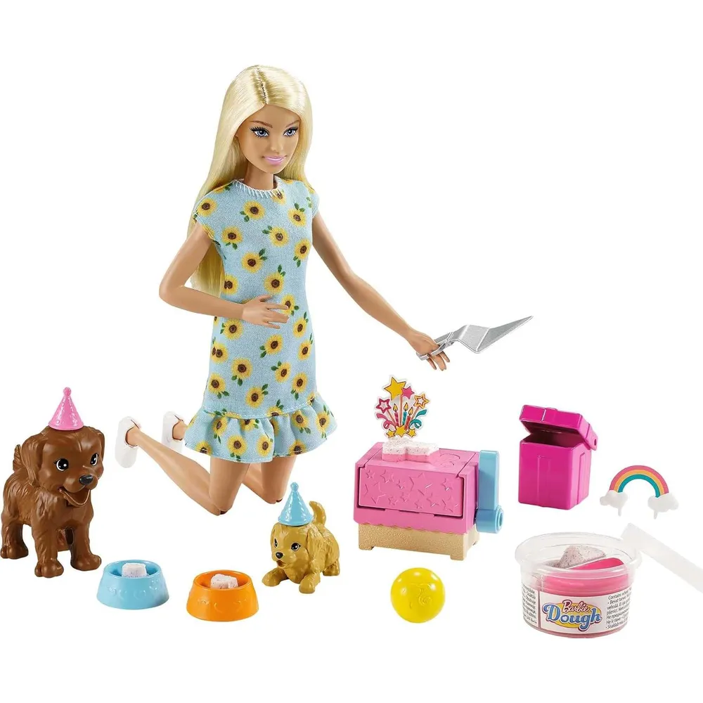 BARBIE MUÑECA PUPPY PARTY CON CACHORROS Y ACCESORIOS RUBIA