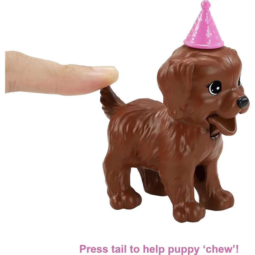 BARBIE MUÑECA PUPPY PARTY CON CACHORROS Y ACCESORIOS RUBIA