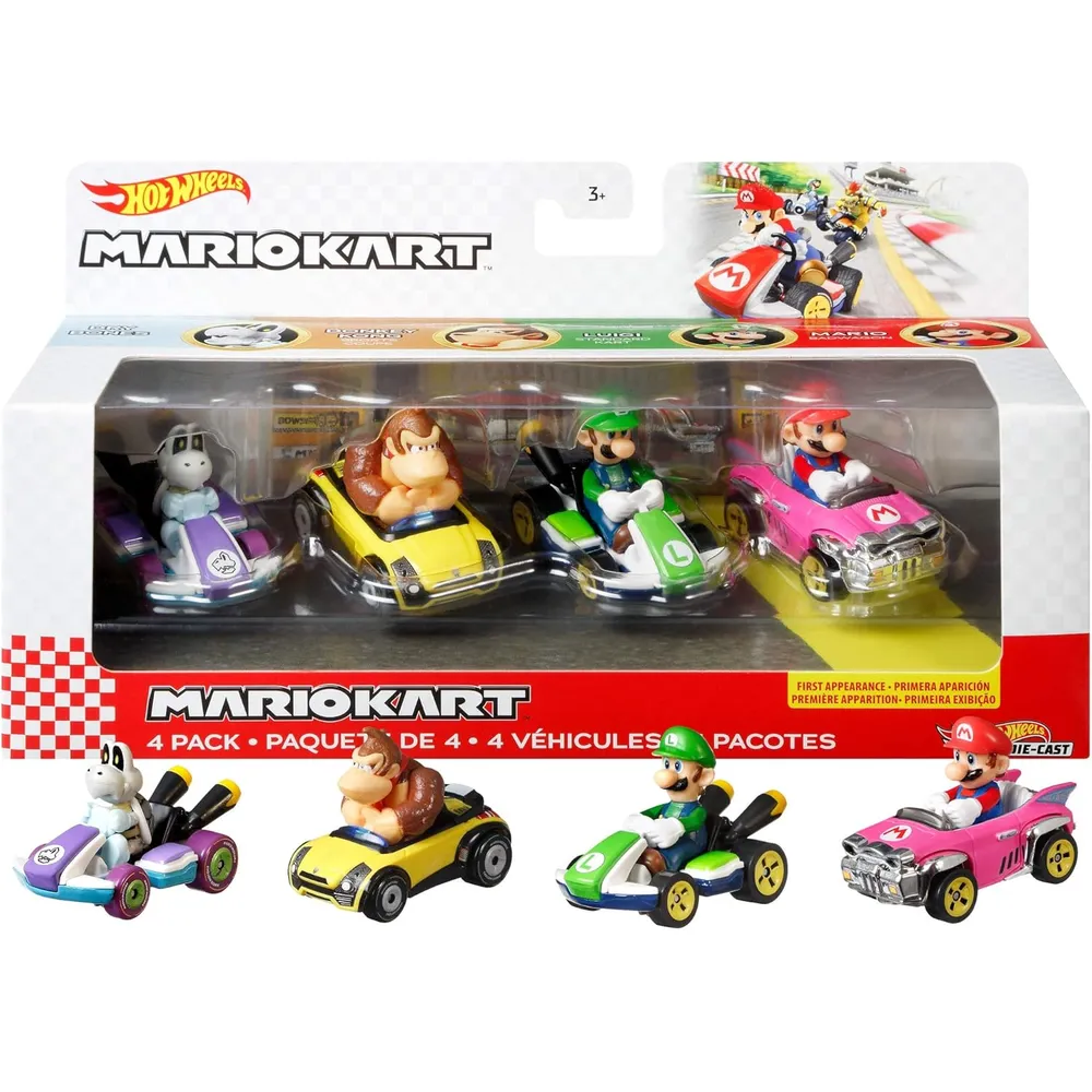 HOT WHEELS AUTOS MARIO KART I SET 4 PZS