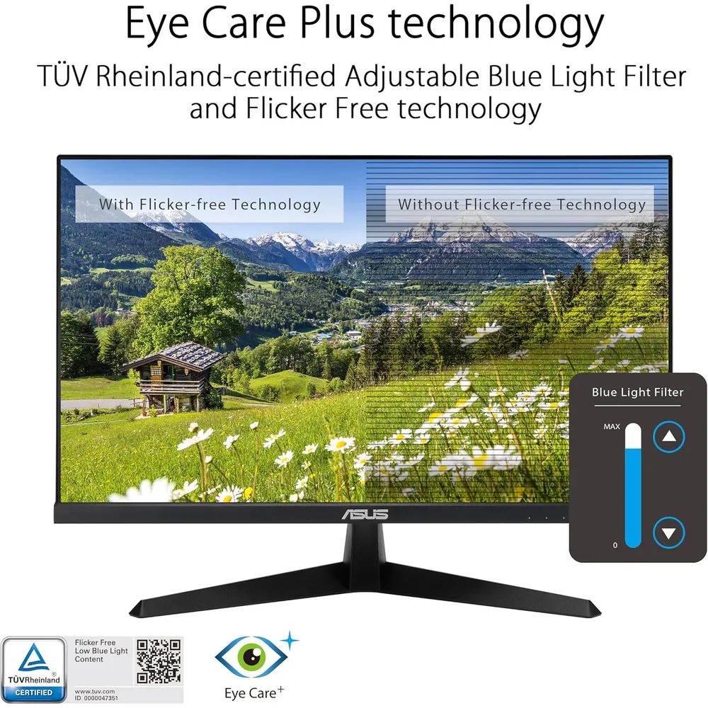 ASUS VY249HE Monitor 23.8" Full HD 75Hz Eye Care
