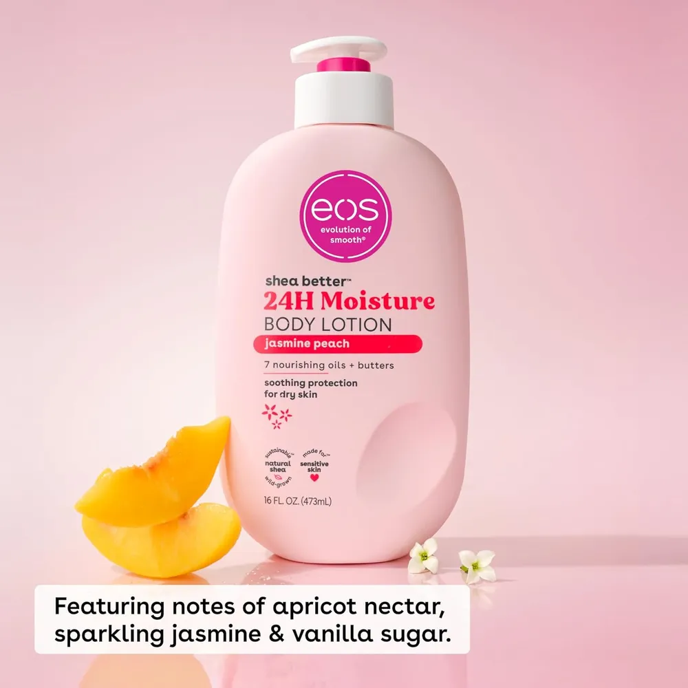 EOS Shea Better loción corporal Jasmine Peach | 16 oz / 473 ml