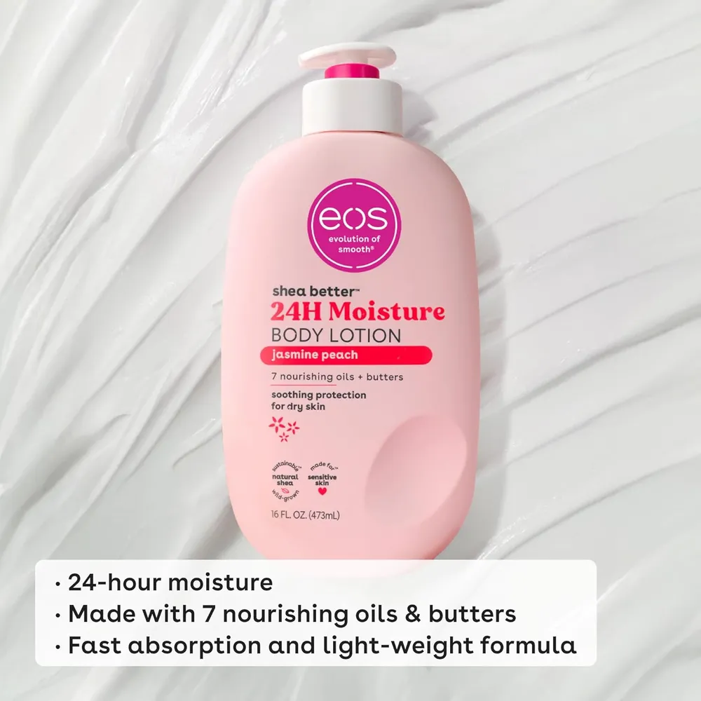 EOS Shea Better loción corporal Jasmine Peach | 16 oz / 473 ml