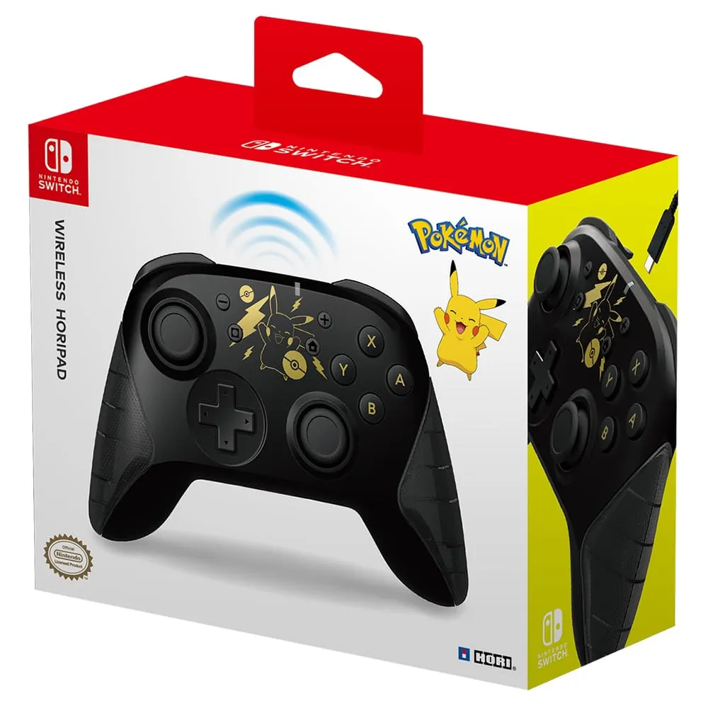 Mando Wireless Horipad Pokémon Black & Pikachu - Licenciado por Nintendo