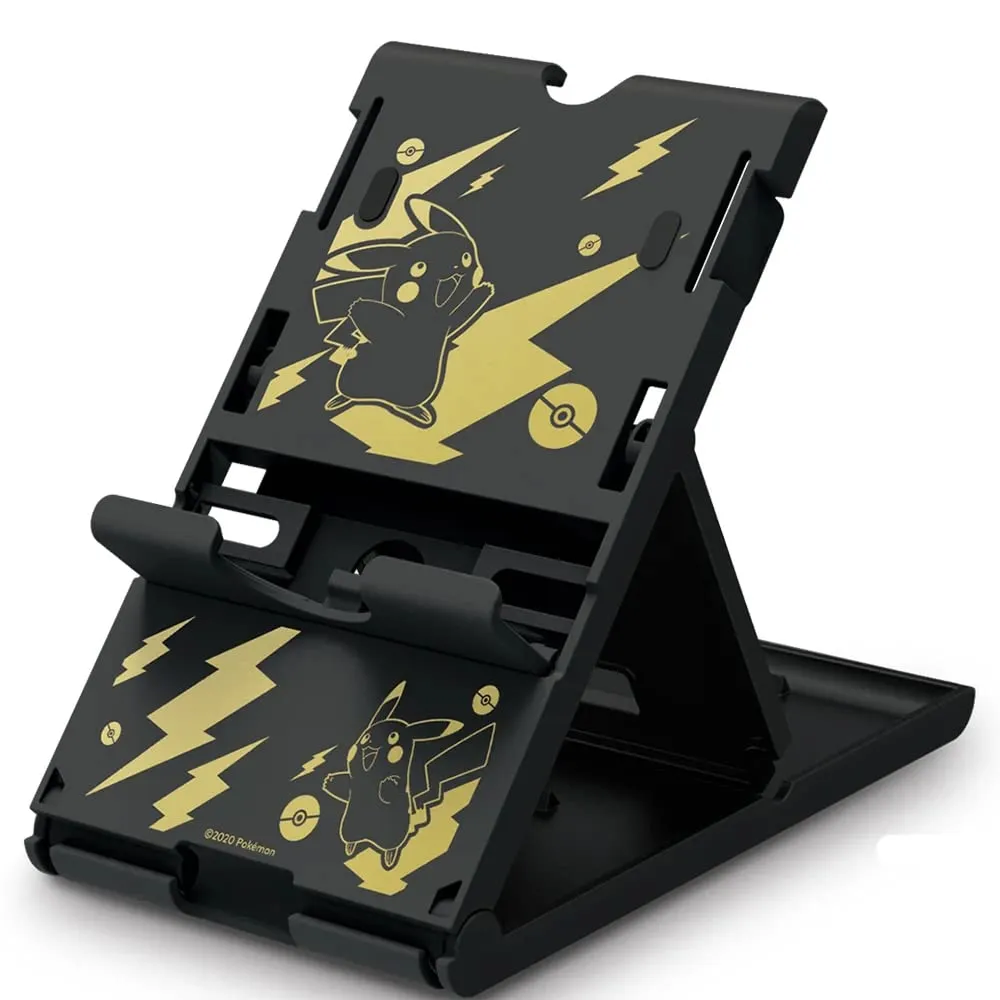 Soporte Compacto Pikachu Negro y Dorado Switch 1 - Licenciado por Nintendo