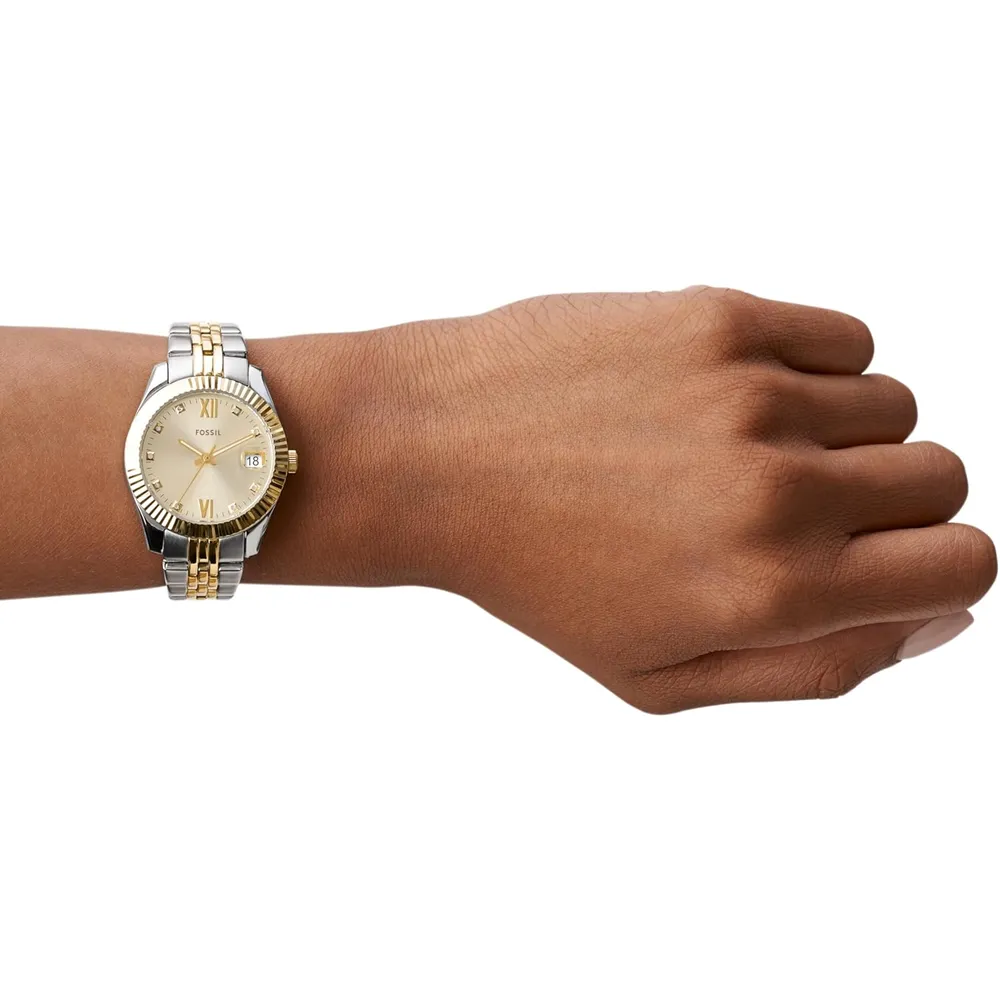 Fossil reloj de cuarzo Scarlette Mini para mujer, acero  | Oro/ Plata
