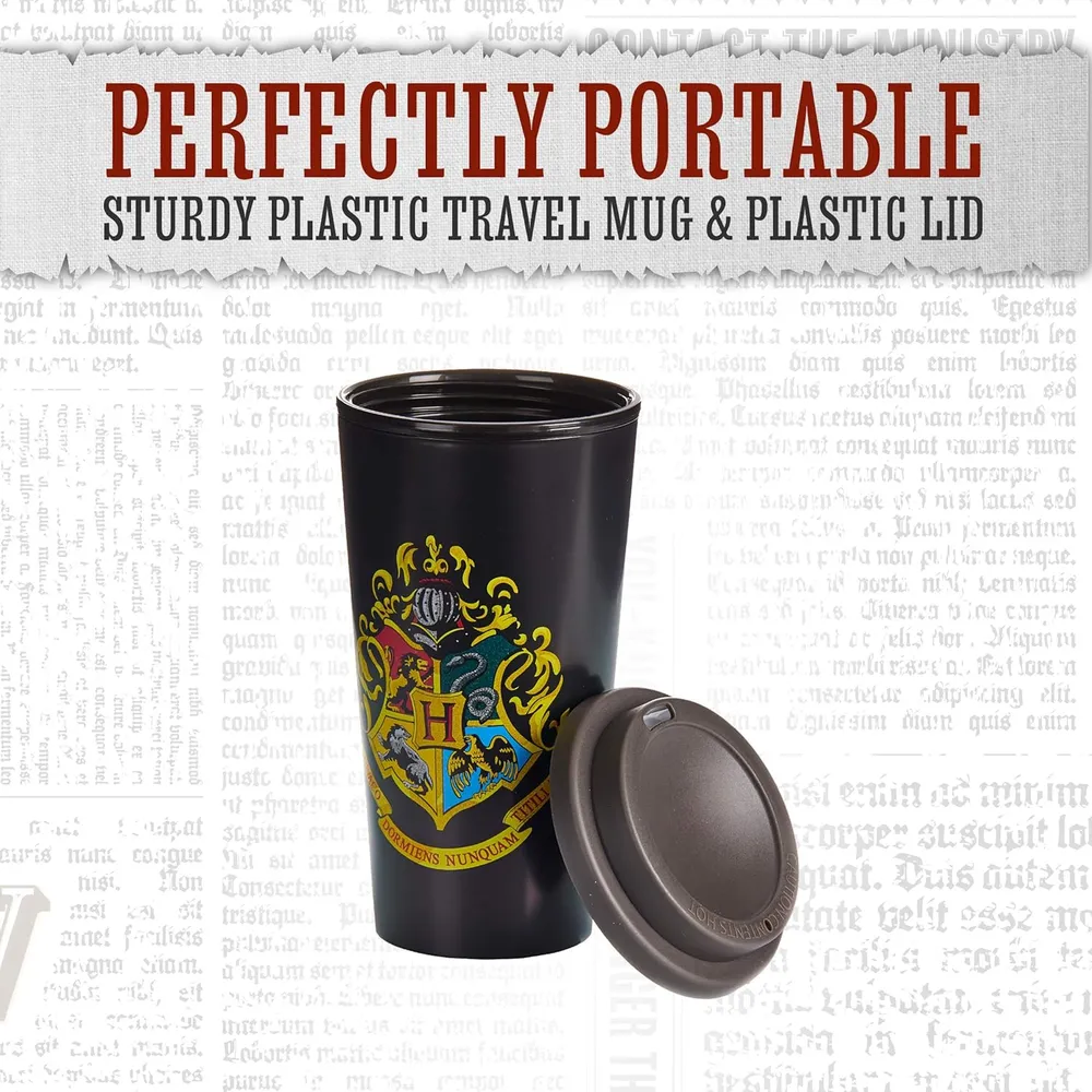 Paladone Harry Potter Hogwarts Crest, taza de viaje plástico oficial