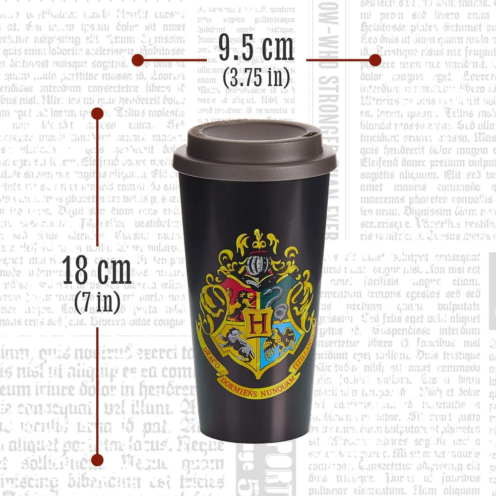 Paladone Harry Potter Hogwarts Crest, taza de viaje plástico oficial