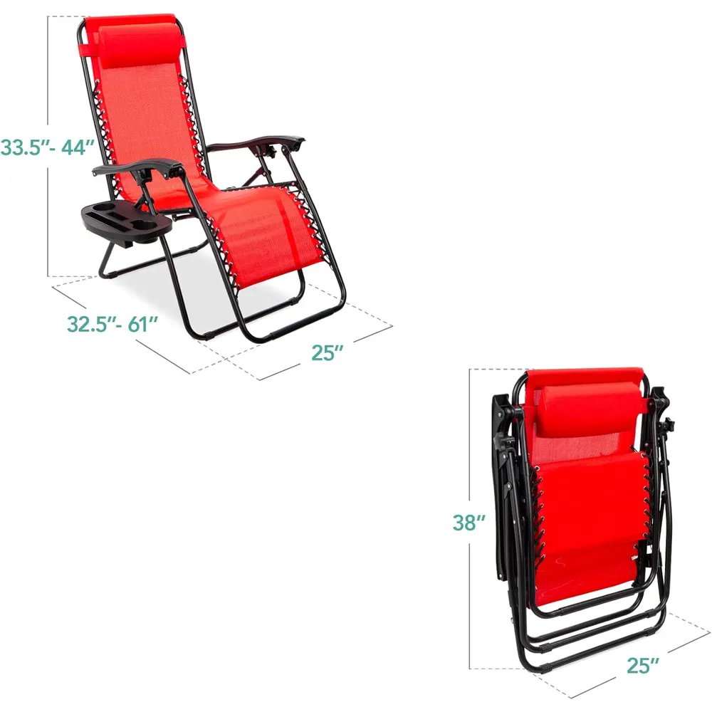 Juego de 2 sillones reclinables con portavasos Best Choice Products | Rojo carmesí