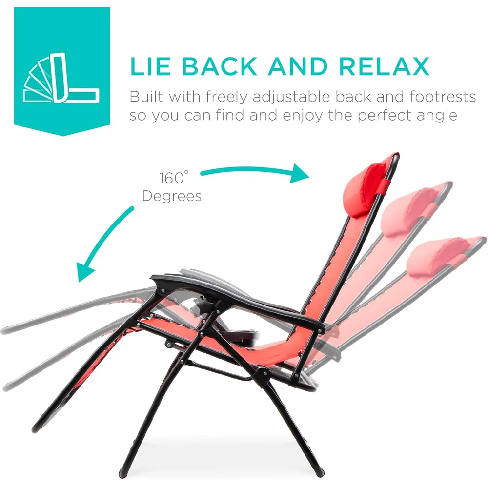 Juego de 2 sillones reclinables con portavasos Best Choice Products | Rojo carmesí