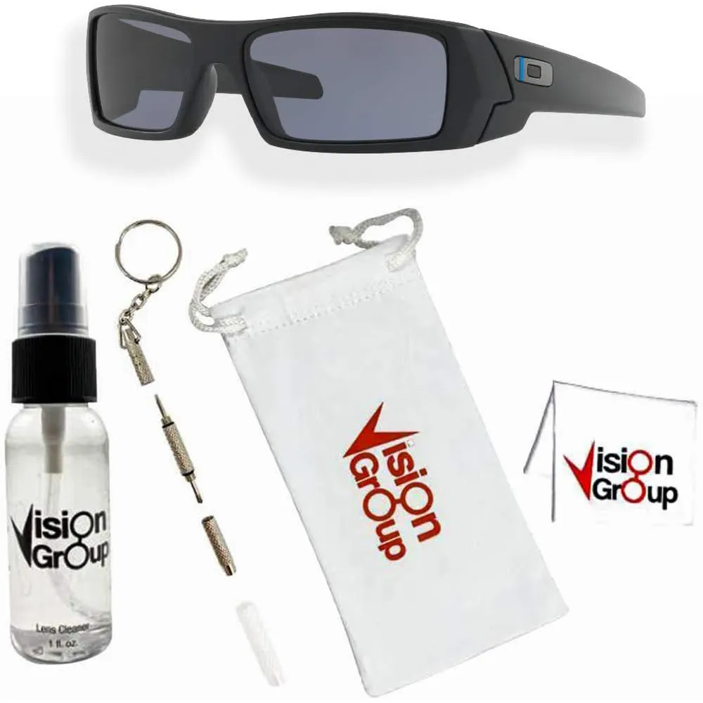 Oakley Gascan OO9014 Gafas de sol para hombre | Matte Black / Grey / Blue Line On Oakley Logo