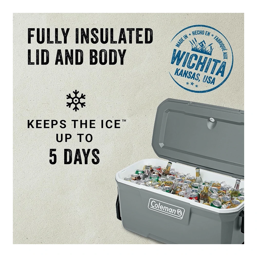 b08lmvjj9q_1.webp Coleman Enfriador Portátil Aislado Serie 316 con Ruedas Resistentes - a Prueba de Fugas con Capacidad de Más de 100 Latas - Mantiene El Hielo Hasta 5 Días - Ideal para Playa - Campamento - Portón Trasero - Deportes y Más