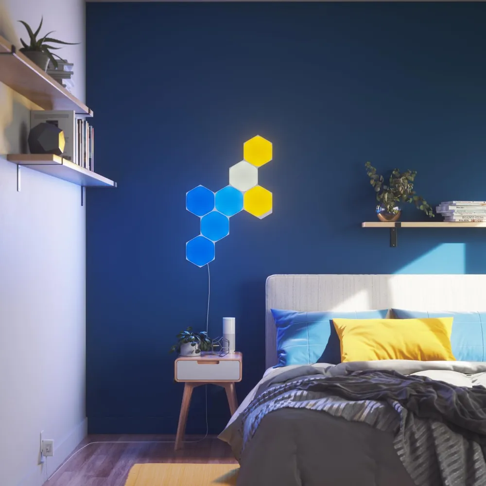 b08n62r79z_1_webp.webp Nanoleaf Shapes Paneles LED de Pared Inteligentes RGBW WiFi 7-Pack