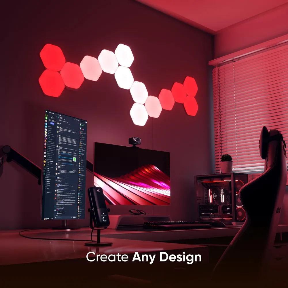 b08n62r79z_2_webp.webp Nanoleaf Shapes Paneles LED de Pared Inteligentes RGBW WiFi 7-Pack