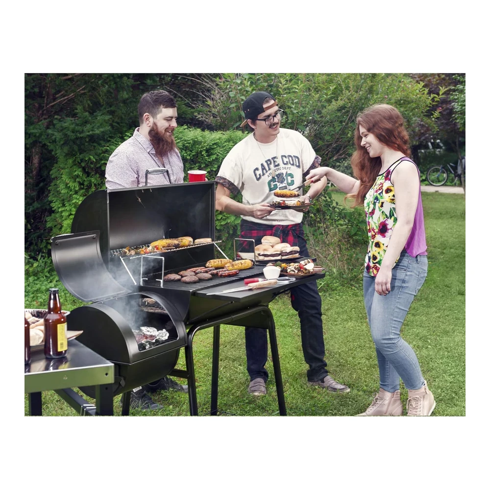 Royal Gourmet Cc1830sc Ahumador de Carbón con Tapa - 811" Cuadradas - Color Negro - para Campamento Al Aire Libre
