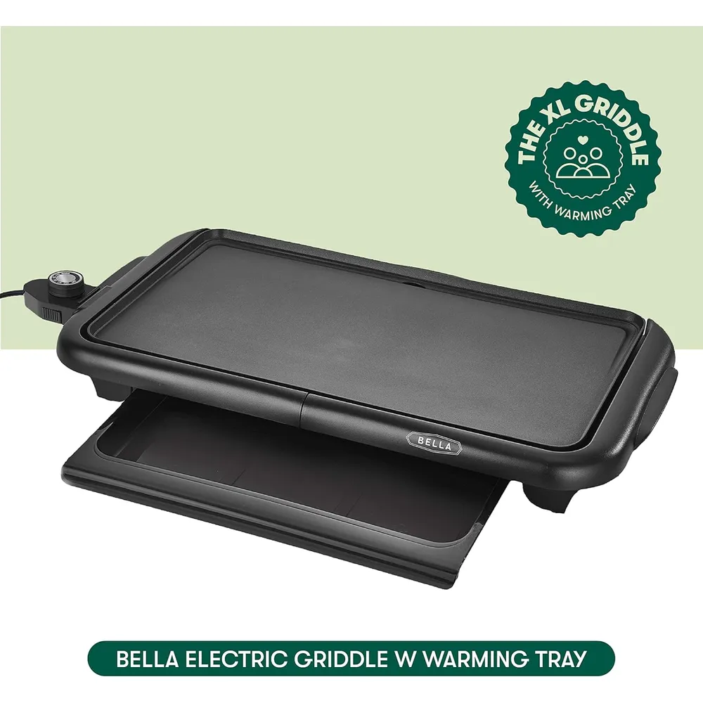 PLANCHA ELÉCTRICA BELLA 25 × 45 CM CON BANDEJA CALENTADORA
