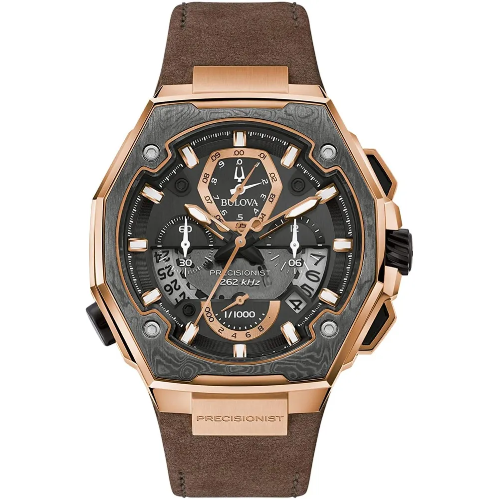 Bulova cronógrafo Serie X cuarzo hombre cristal zafiro segundero continuo | Marrón