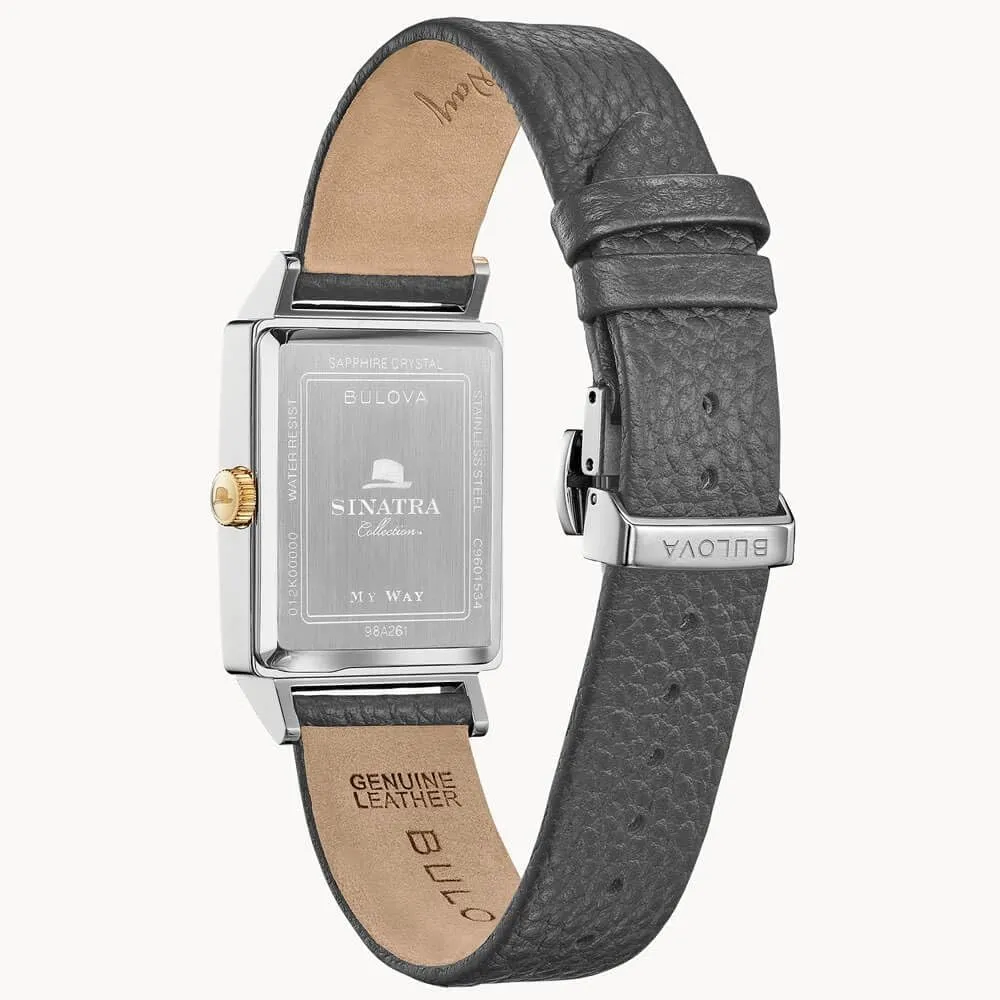 Bulova reloj Frank Sinatra hombre My Way correa cuero | Gris