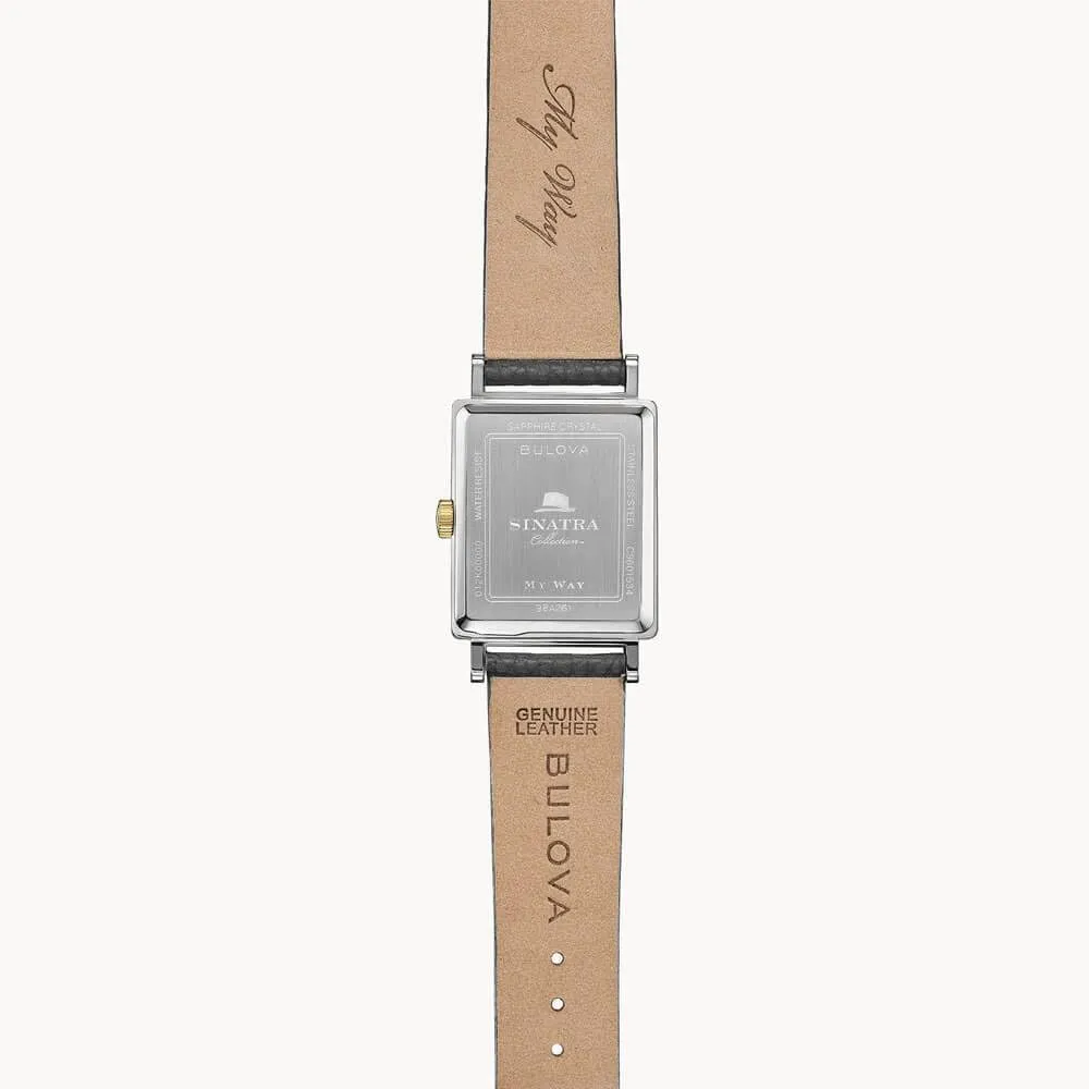 Bulova reloj Frank Sinatra hombre My Way correa cuero | Gris