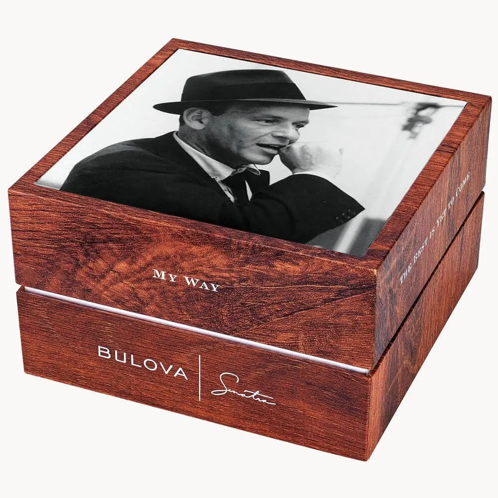 Bulova reloj Frank Sinatra hombre My Way correa cuero | Gris