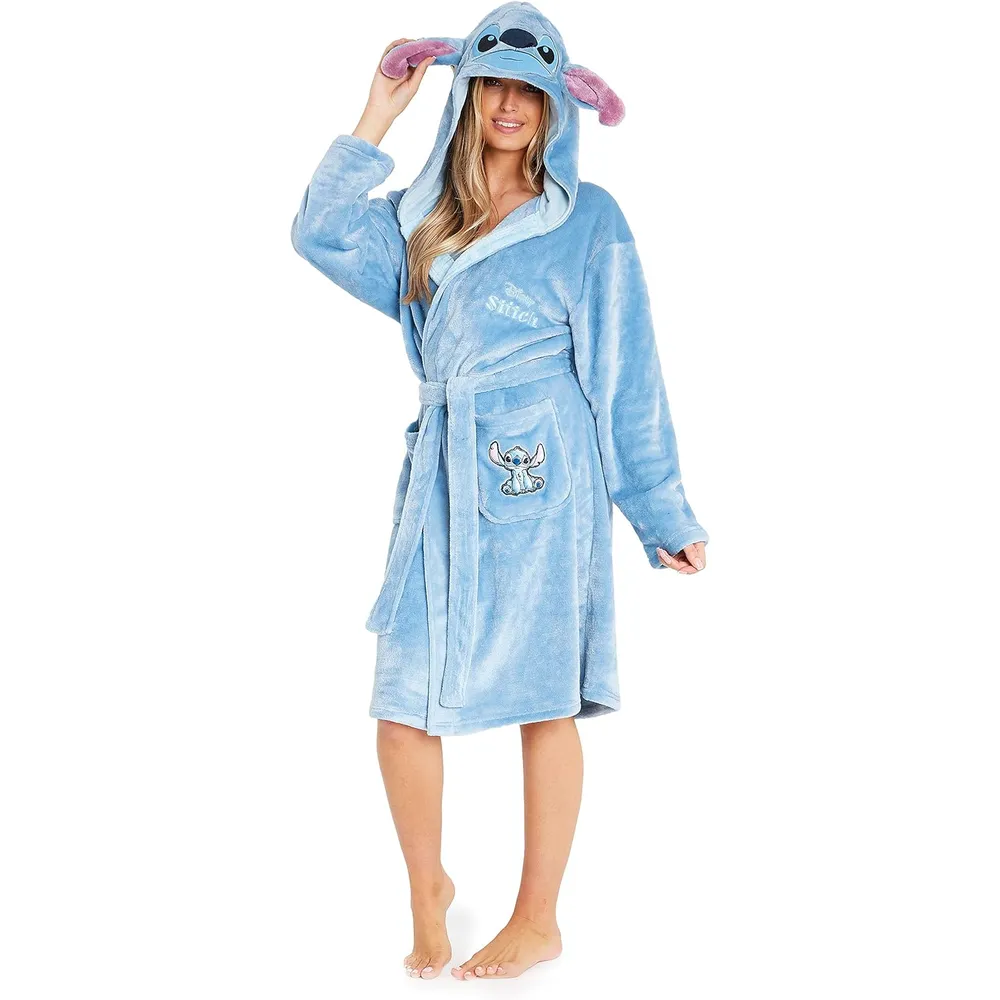 Disney | Bata para mujer con forro polar y capucha de Stitch