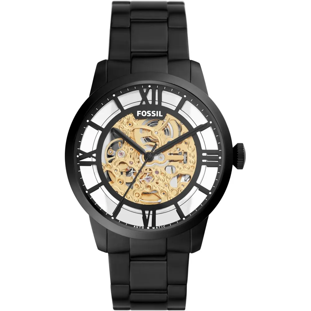 Fossil reloj automático Townsman para hombre, diseño esqueleto | Blanco/ Negro