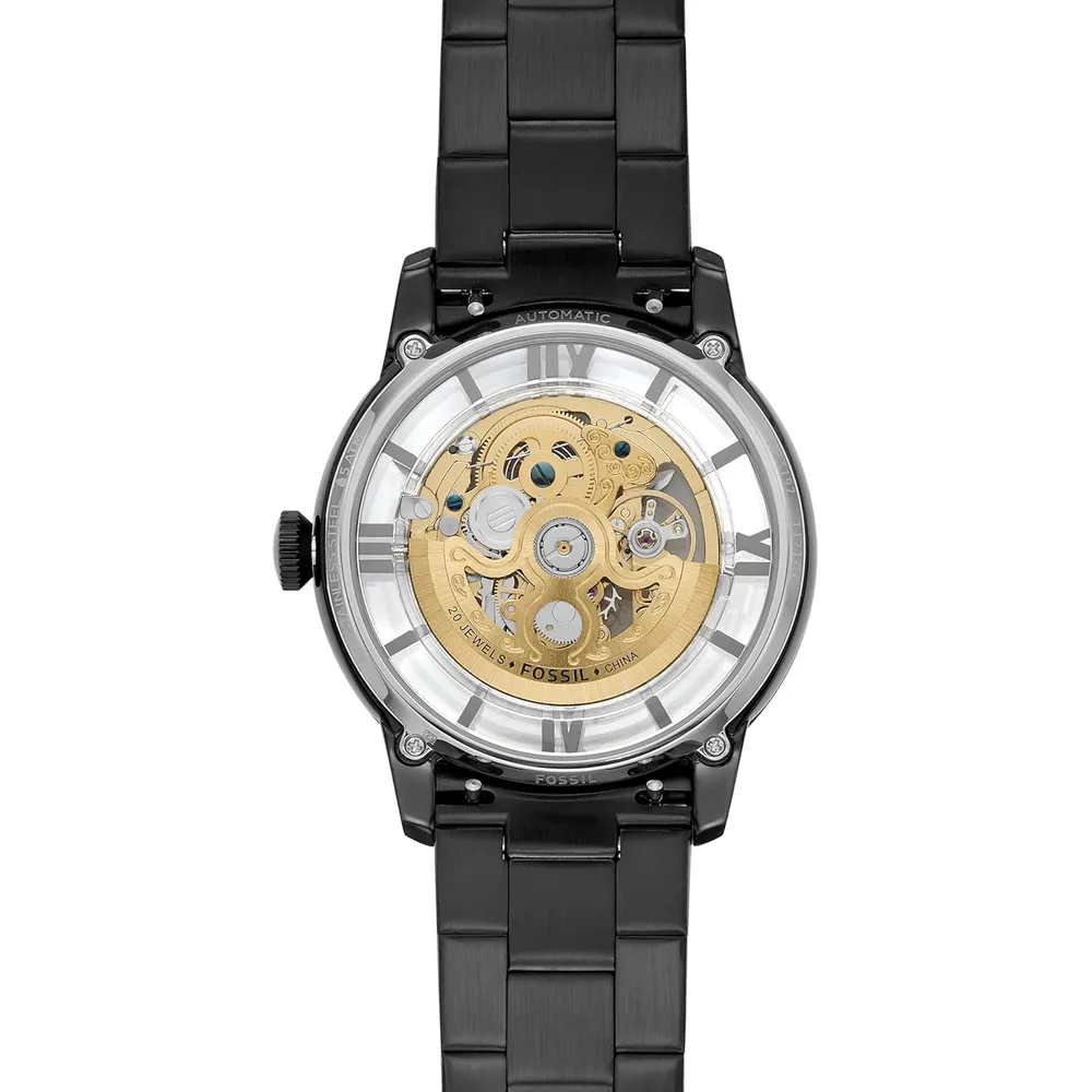 Fossil reloj automático Townsman para hombre, diseño esqueleto | Blanco/ Negro