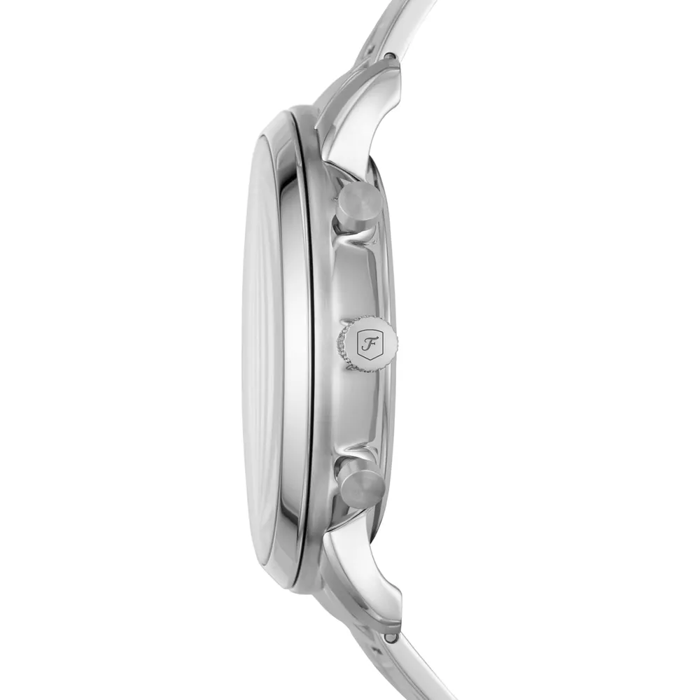 Fossil reloj cronógrafo Neutra de cuarzo para hombre, acero 44 mm | Plata/ Azul
